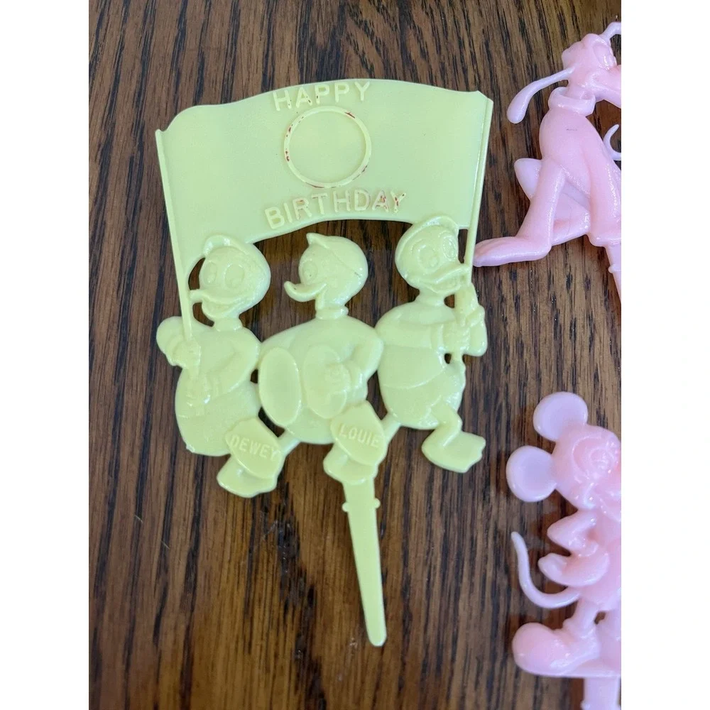 Vintage Plastic Minnie Mickey Mouse Disney Cake Topper 1960s Pluto Donald Daisy